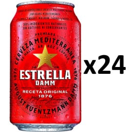 Pack de 24 latas de cerveza Estrella Damm barato. Ofertas en supemercado