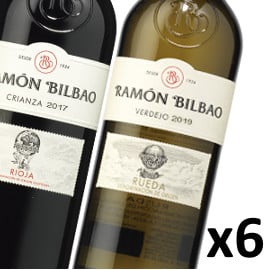5 botellas de vino Ramón Bilbao Rioja + 1 botella de Ramón Bilbao Verdejo