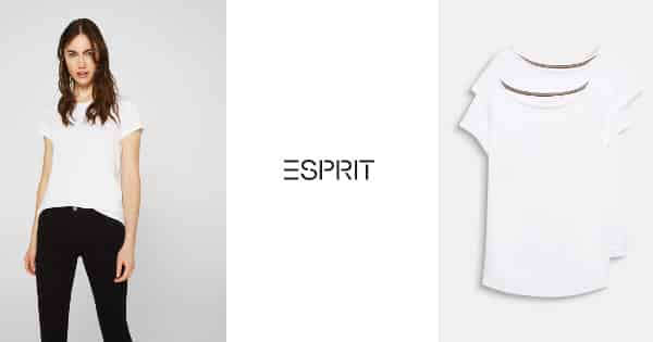 Pack de 2 camisetas básicas Esprit baratas, camisetas baratas, ofertas en ropa de marca, chollo