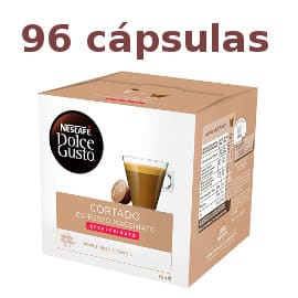 Pack de 96 cápsulas de café cortado descafeinado Dolce Gusto barato, café barato, ofertas en supermercado