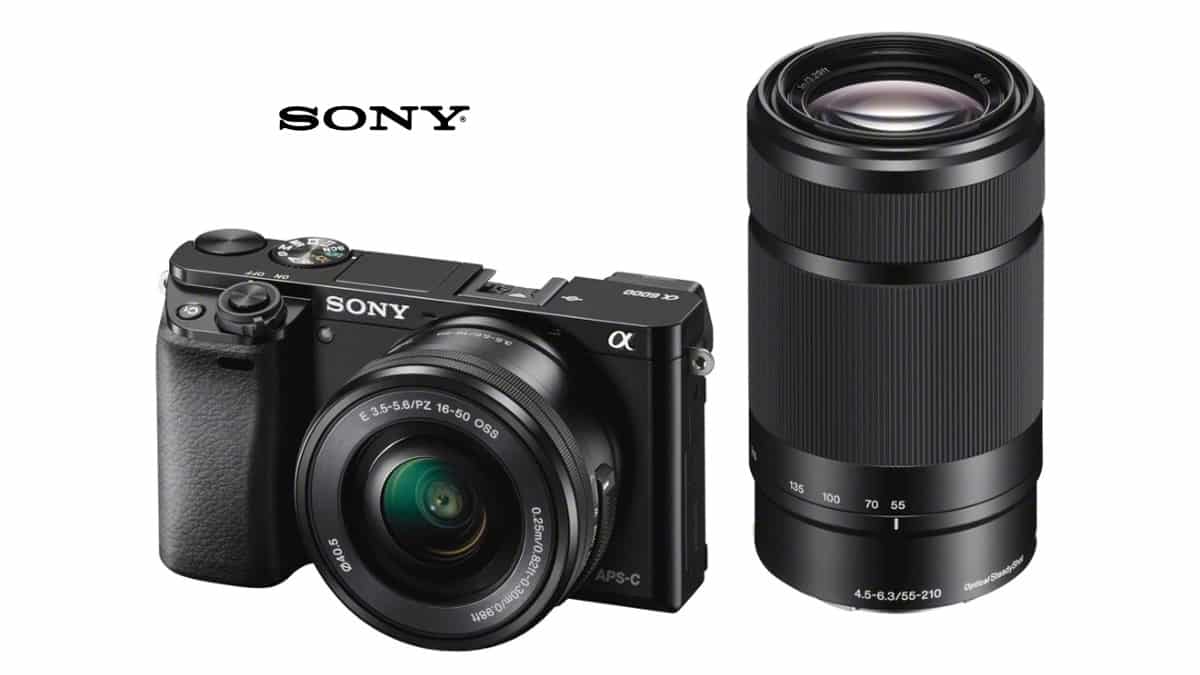 Cámara evil Sony Alpha 6000 con objetivos 16-50 mm y 55-210 mm barata, cámaras baratas, chollo