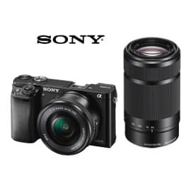 Cámara evil Sony Alpha 6000 con objetivos 16-50 mm y 55-210 mm barata, cámaras baratas