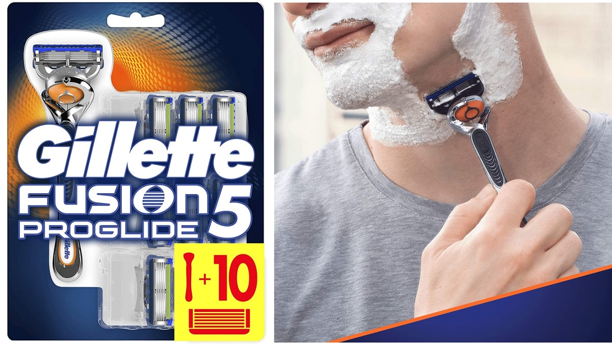 Maquinilla de afeitar con recambios Gillette Fusion ProGlide barata, maquinillas de marca baratas, ofertas supermercado, chollo