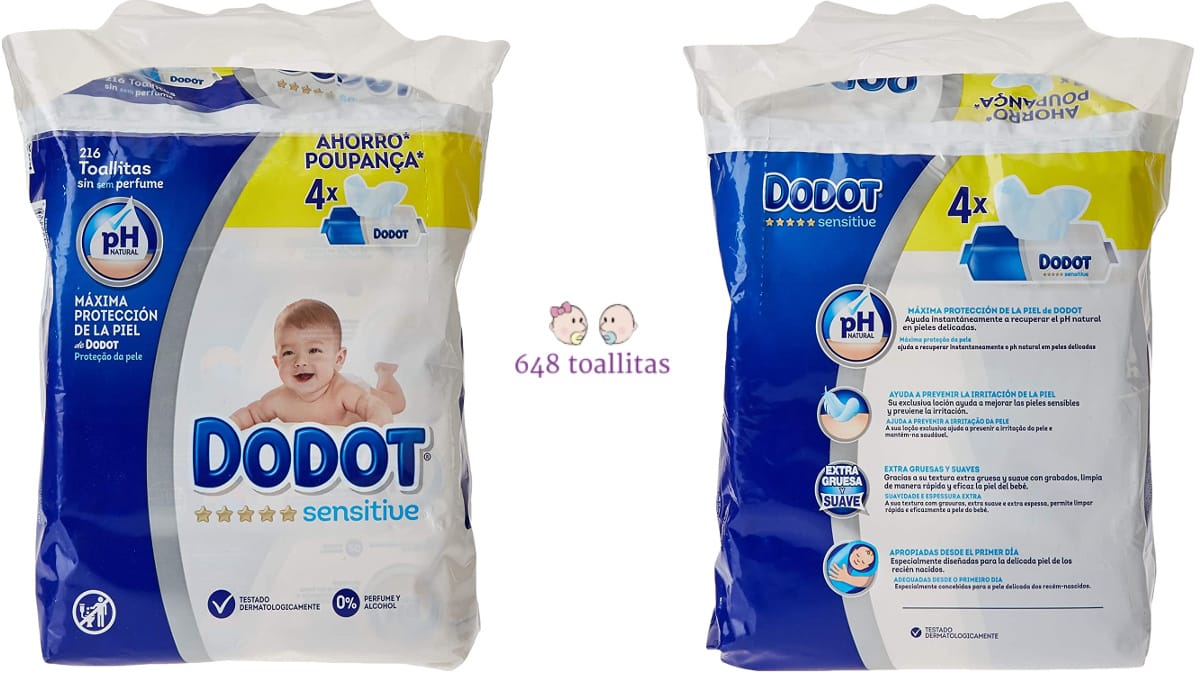 Toallitas para bebé Dodot Sensitive baratas, toallitas bebé de marca baratas, ofertas supermercado, chollo