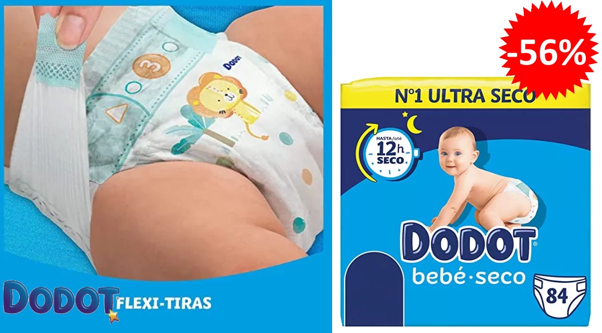 Pañales Dodot Bebé seco baratos, pañales de marca baratos, ofertas para bebé Miravia, chollo