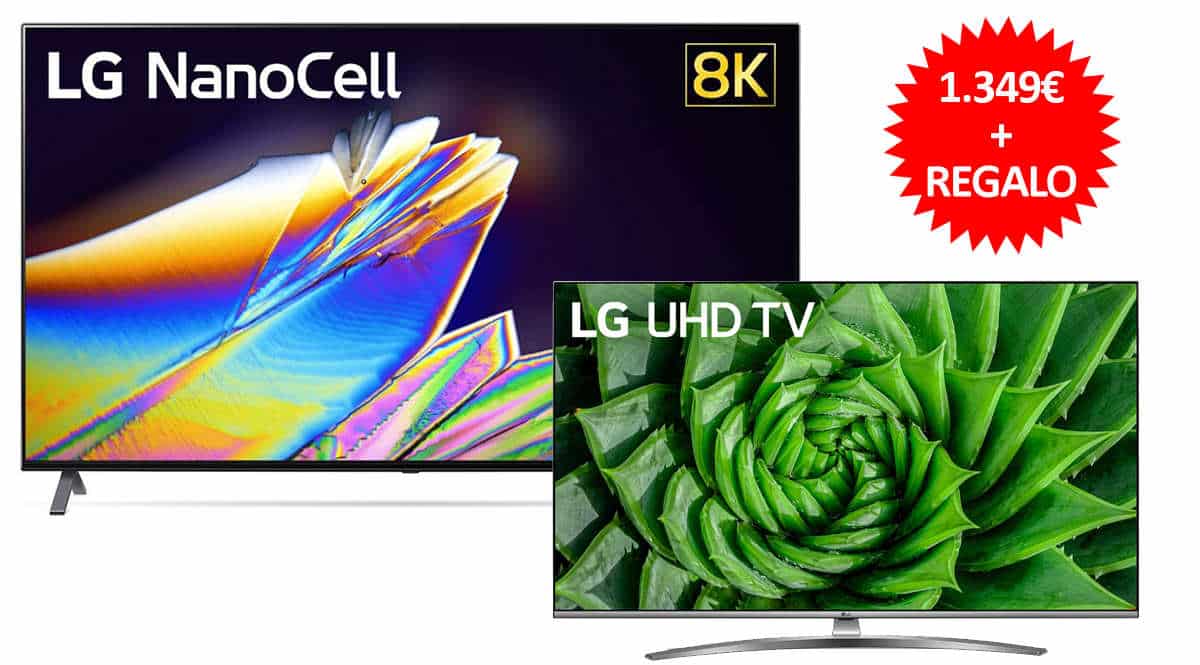 Televisor 8K LG 55NANO956NA con televisor de regalo barato, ofertas en televisores, televisores baratos, chollo