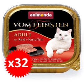 ¡Precio mínimo histórico! 32 envases de comida húmeda para gatos Animonda Vom Feinsten sólo 11.30 euros. 55% de descuento.