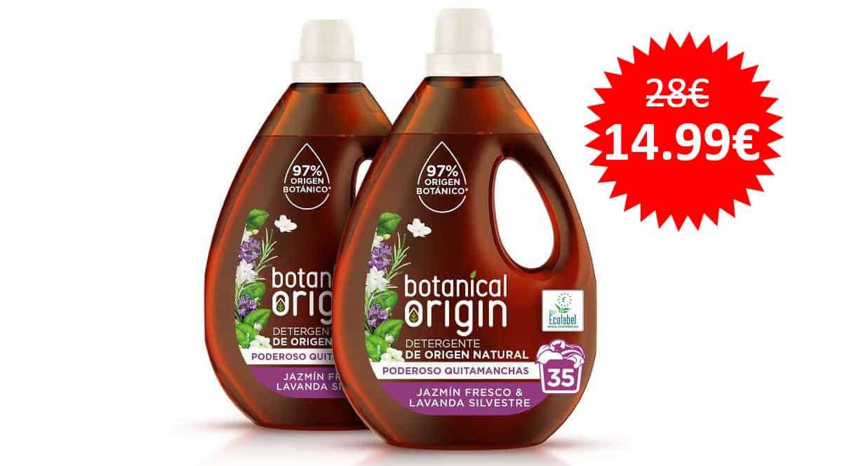 ¡¡Chollo!! Detergente ecológico para lavadora Botanical Origin 70 lavados sólo 14.99 euros.