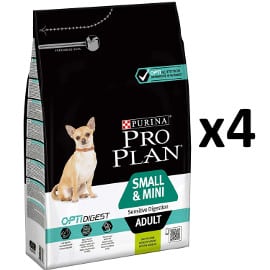 ¡Precio mínimo histórico! Pack de 4 bolsas de pienso (3kg) para perros Purina Pro Plan Small & Mini Adult sólo 38 euros.