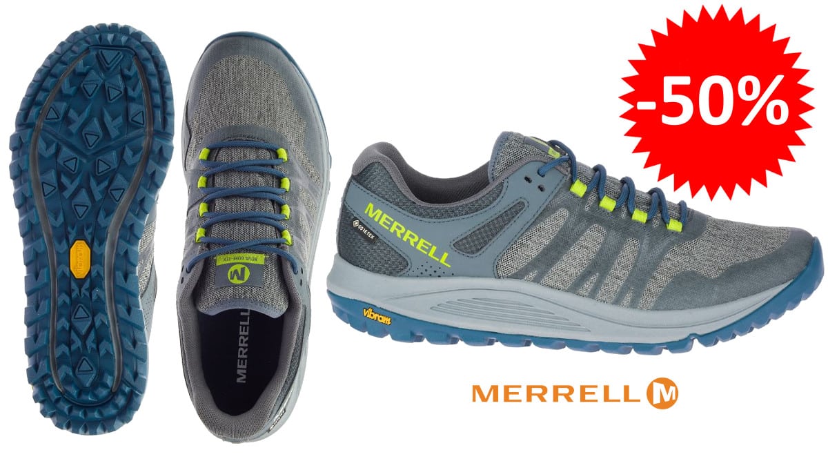 ¡¡Chollo!! Zapatillas de trail running para hombre Merrell Nova Gore-Tex sólo 70 euros. 50% de descuento.