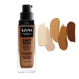¡Precio mínimo histórico! Base de maquillaje NYX Professional Makeup Can’t Stop Won’t Stop sólo 9.81 euros. Varios colores.