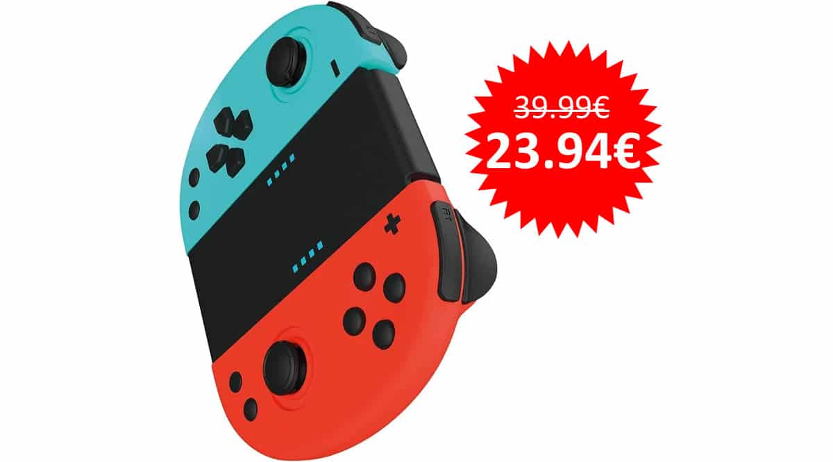 ¡¡Chollo!! Mandos Joy-Con Gioteck JC-20 azul/rojo para Nintendo Switch sólo 23.94 euros.