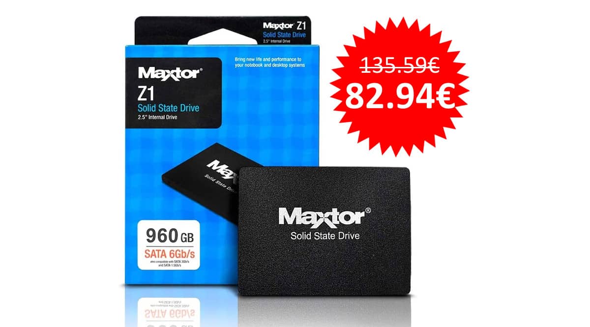 ¡¡Chollo!! Disco duro sólido Maxtor Z1 SSD 960GB SATA3 sólo 82.94 euros.