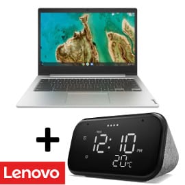 ¡¡Chollo!! Portátil Lenovo Chromebook IdeaPad 3 14″ + reloj inteligente Lenovo Smart Clock Essential sólo 299 euros. Te ahorras 110 euros.