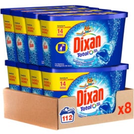 Pack de 112 cápsulas de detergente Dixan Total barato. Ofertas en supermercado
