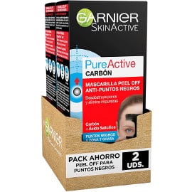 ¡Precio mínimo histórico! Pack de 2 mascarillas Garnier Pure Active Peel Off anti puntos negros sólo 6.21 euros. 55% de descuento.