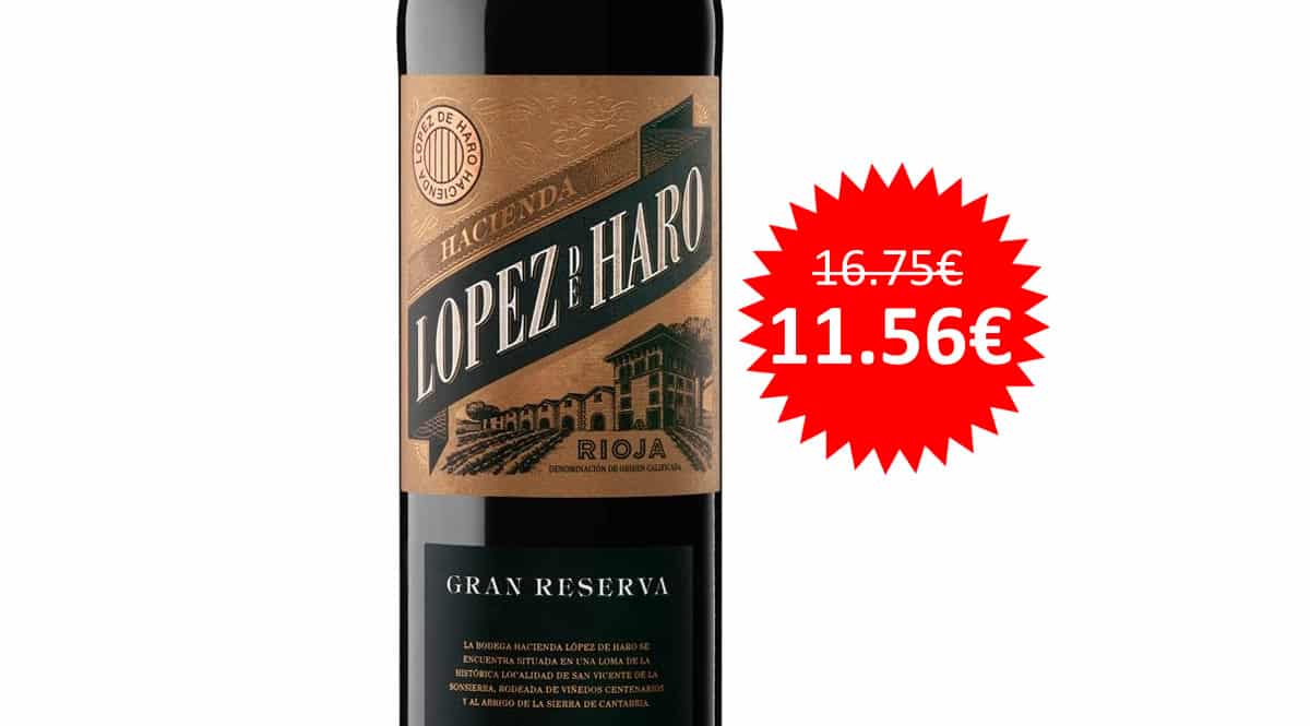 ¡Cupón de descuento! Vino Rioja López de Haro Gran Reserva sólo 11.56 euros.