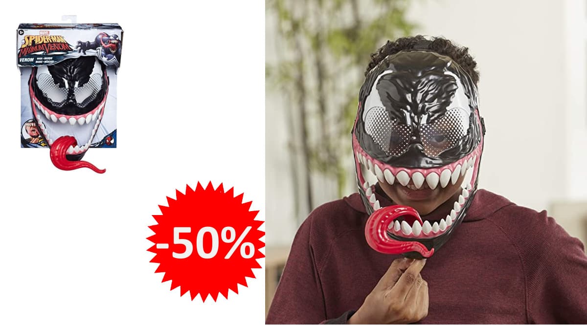 Máscara Electrónica Venom de Spiderman barata, juguetes de marca baratos, ofertas para niños, chollo