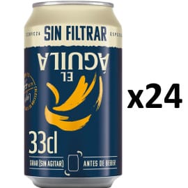 ¡¡Chollo!! Pack de 24 latas de cerveza rubia El Águila sin filtrar sólo 13.99 euros.