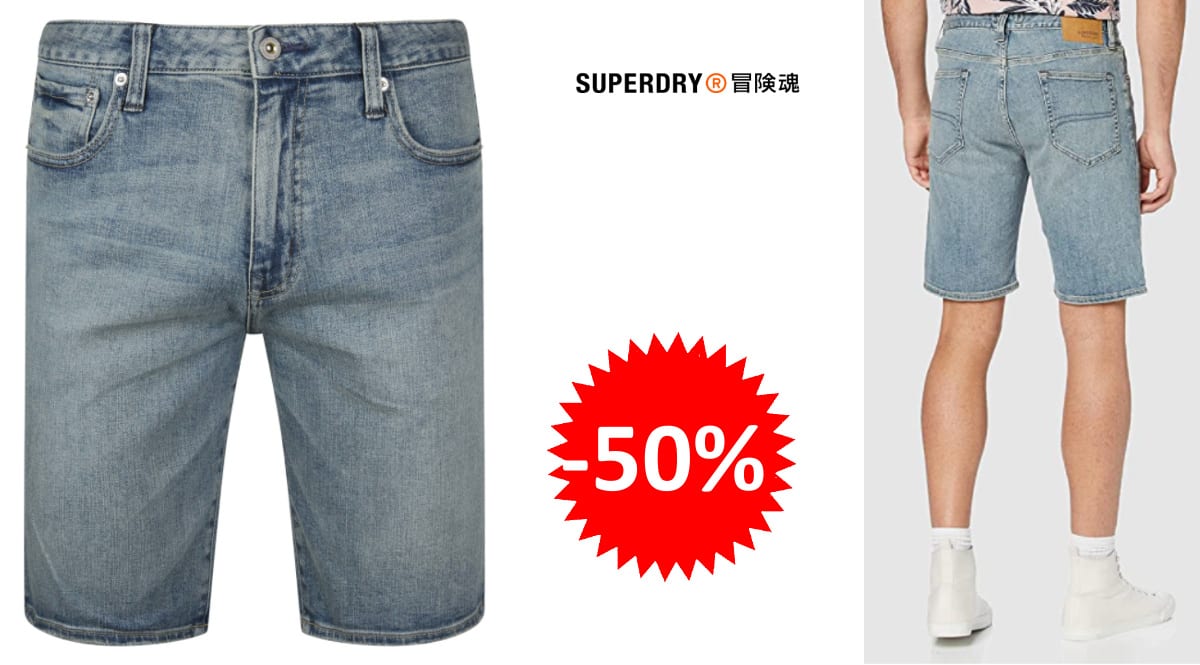 Pantalón corto Superdry Tyler barato, pantalones cortos de marca baratos, ofertas en ropa, chollo
