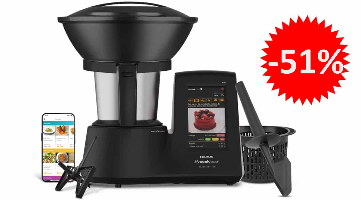 Robot de cocina Taurus Mycook Touch Black -barato-robots-de-cocina-de-marca-baratos-ofertas-hogar-y-cocina-chollo