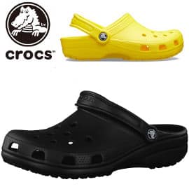 ¡¡Chollo!! Zuecos unisex Crocs Classic sólo 20.29 euros. 50% de descuento. En amarillo y en negro.