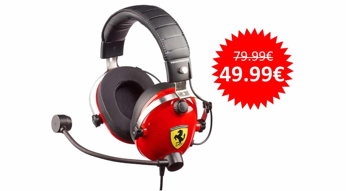 ¡¡Chollo!! Auriculares gaming Thrustmaster T.Racing Scuderia Ferrari Edition sólo 49.99 euros.