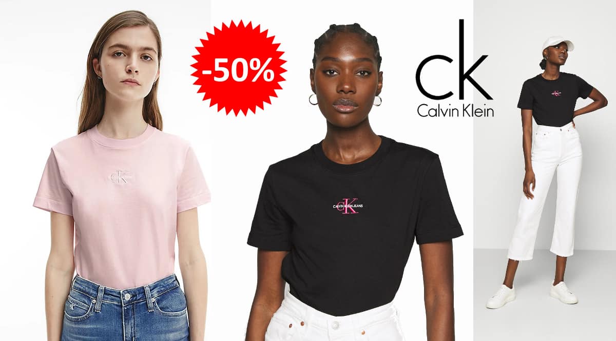 Camiseta Calvin Klein Monogram barata, ropa de marca barata, ofertas en camisetas chollo
