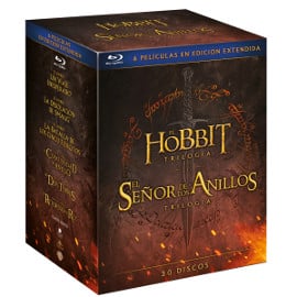 ¡¡Chollo!! Pack Tierra Media, toda la saga de El Señor de los Anillos y de El Hobbit en Blu-ray, sólo 49.99 euros. 50% de descuento.