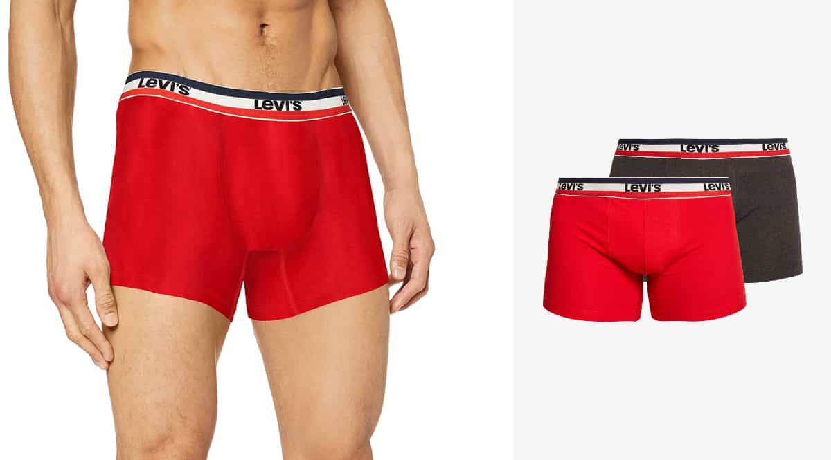 Pack de 2 boxers Levi's Logo baratos, calzoncillos de marca baratos, ofertas en ropa interior, chollo