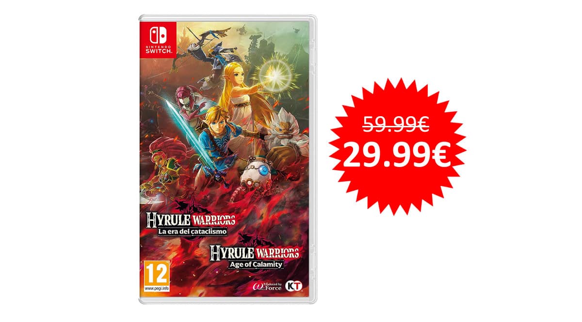 ¡Precio mínimo histórico! Juego Hyrule Warriors: La Era del Cataclismo para Nintendo Switch sólo 29.99 euros. 50% de descuento.