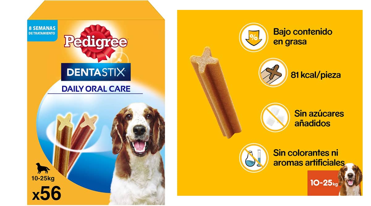 Pack de 56 Dentastix para perros medianos baratos, productos para mascotas baratos, ofertas para perros chollo