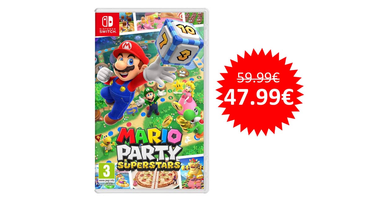 ¡¡Chollo!! Mario Party Superstars para Nintendo Switch sólo 47.99 euros.