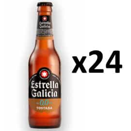 Pack de 24 cervezas Estrella Galicia 0.0 Tostada barato. Ofertas en supermercado