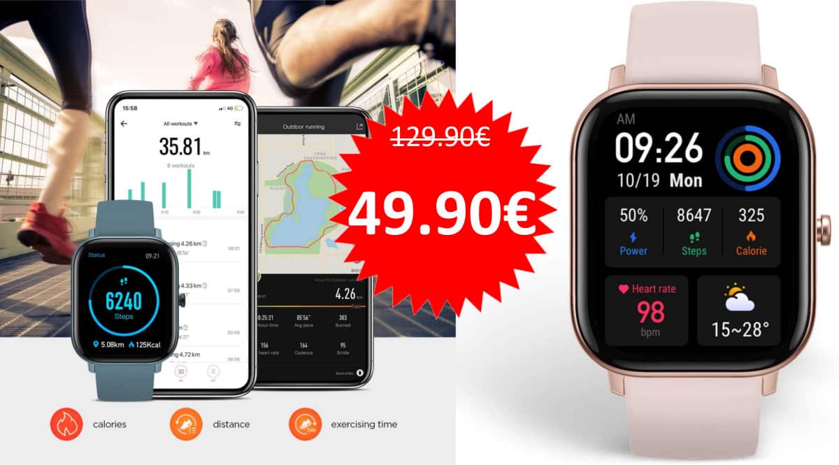 Smartwatch Amazfit GTS barato. Ofertas en smartwatches, smartwatches baratos, chollo