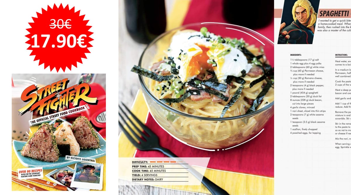 ¡Precio mínimo histórico! Libro Street Fighter: The Official Street Food Cookbook, sólo 17.90 euros.
