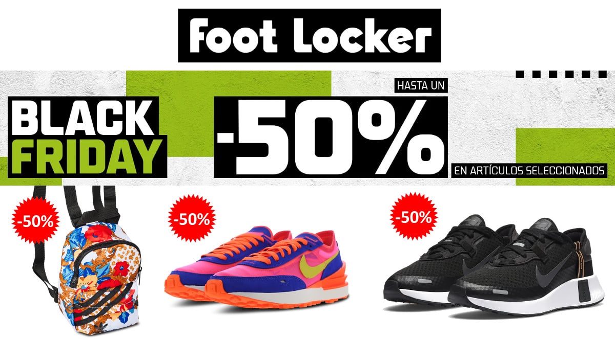 Black Friday en Foot Locker, ropa de marca barata, ofertas en zapatillas chollo