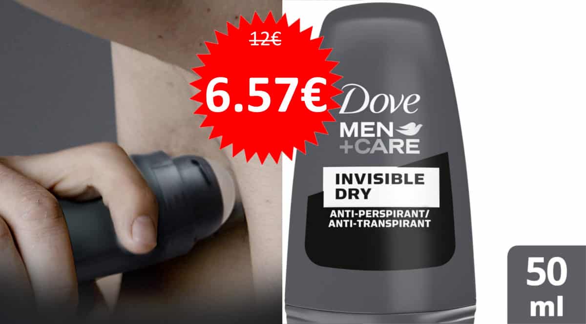 Pack de 6 botes de desodorante Dove Men +Care Invisible Dry Roll-On barato. Ofertas en supermercado, chollo