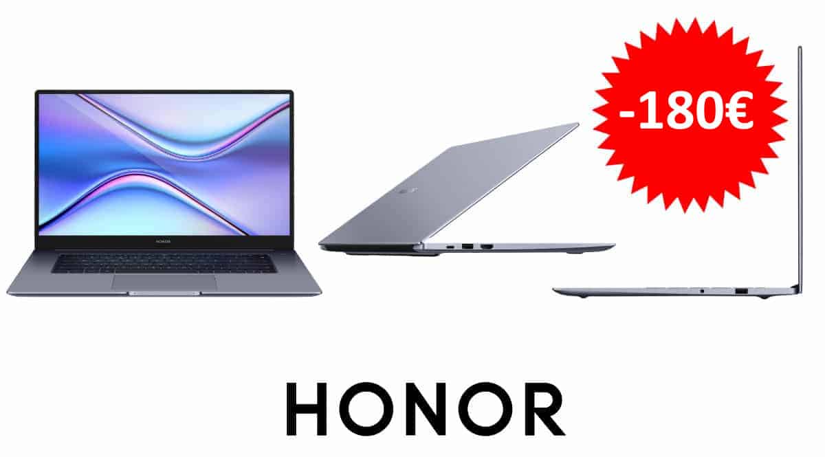 ¡Código descuento! Portátil Honor MagicBook X 15 i3-10110U/8GB/256GB SSD sólo 469 euros. Te ahorras 180 euros.