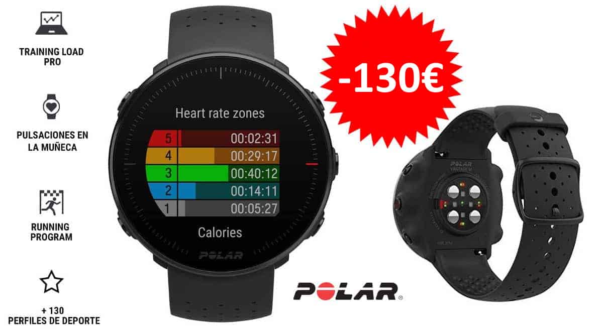 Pulsómetro GPS Polar Vantage M barato, pulsometros baratos, ofertas en material deportivo chollo