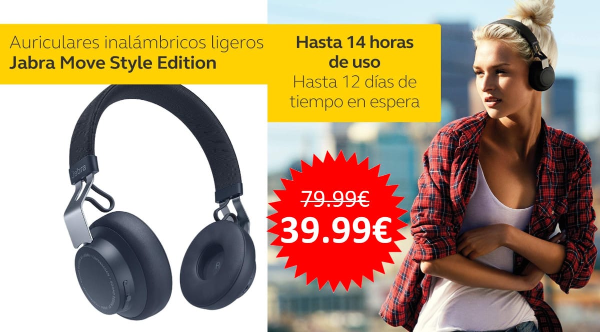¡Precio mínimo histórico! Auriculares Bluetooth Jabra Move Style Edition sólo 39.99 euros. 50% de descuento. En azul y en beige.