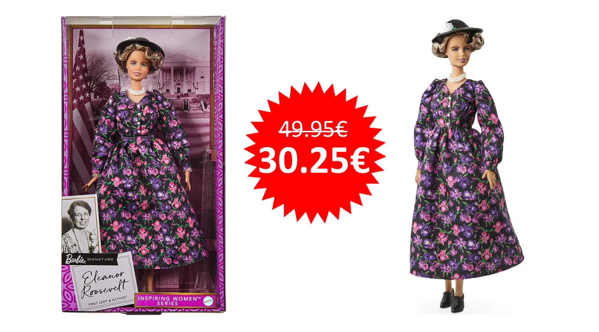¡¡Chollo!! Barbie Eleanor Roosevelt, de la colección «Mujeres que inspiran», sólo 30 euros.