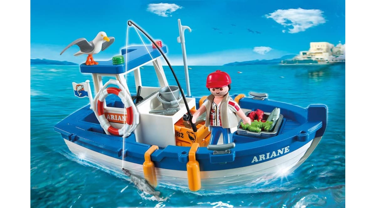 Barco de pesca de Playmobil barato, juguetes baratos, ofertas para niños chollo