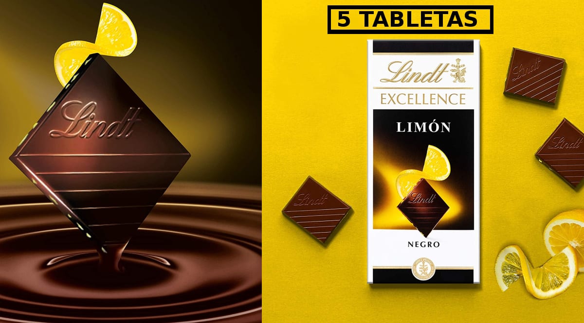 Chocolate negro Lindt Excellence Limón intenso barato, chocolate de marca barato, ofertas supermercado, chollo