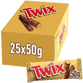 ¡75% de descuento! 50 chocolatinas Twix (25 x 2) sólo 6.60 euros. ¡Sólo hoy!