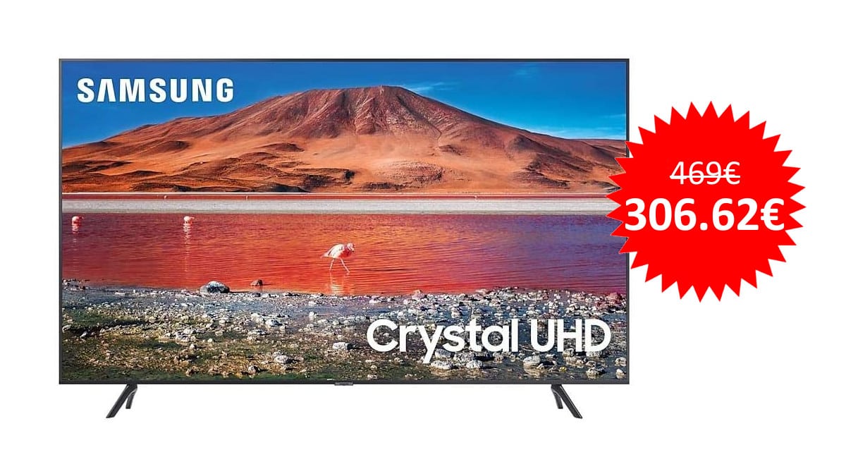 ¡Código descuento! Televisor Samsung UE43TU7092 4K de 43″ sólo 306 euros. Te ahorras 162 euros.