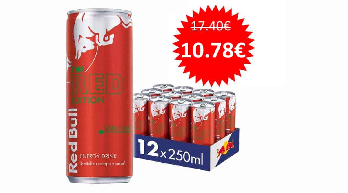 ¡Precio mínimo histórico! 12 latas (250ml cada una) de Red Bull Sandía sólo 10.78 euros.