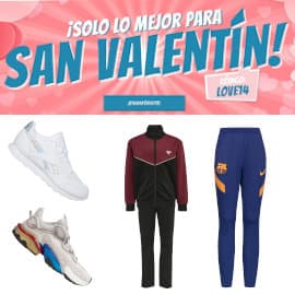 Descuento EXTRA San Valentín en Deporte Outlet, ropa de marca barata, ofertas en calzado