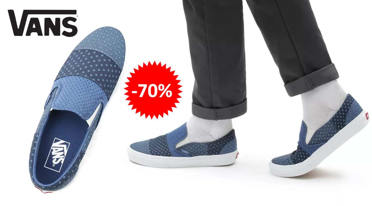 Zapatillas Vans Slip On Tie Print Patchwork baratas, calzado de marca barato, ofertas en zapatillas chollo