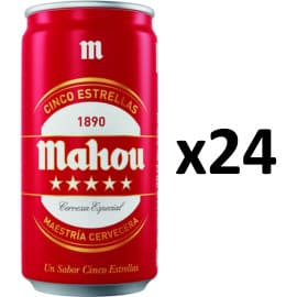 24 latas de cervezas Mahou 5 Estrellas. Ofertas en supermercado